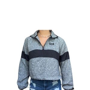 Black And Grey Women’s PINK Quarter Zip With Adjustable Band At Waist Size Small